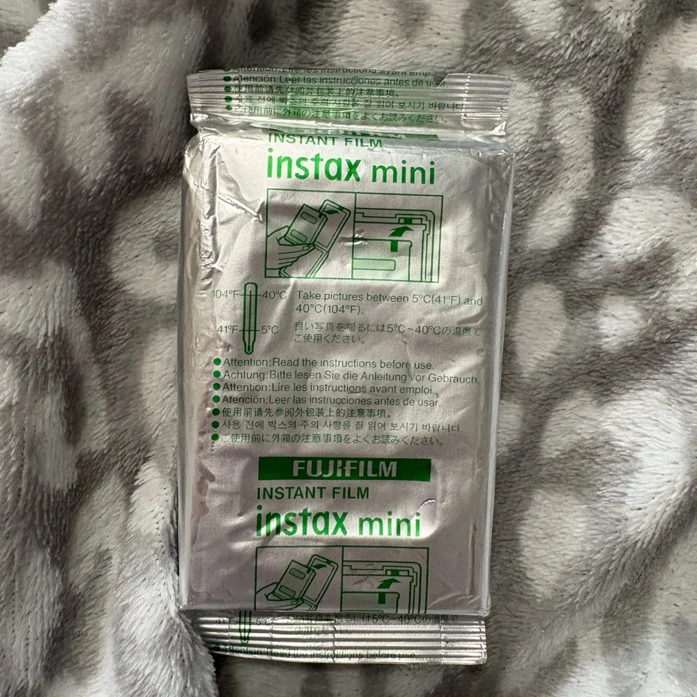 Fujifilm instax mini Film Pack in Silver with Green Print
